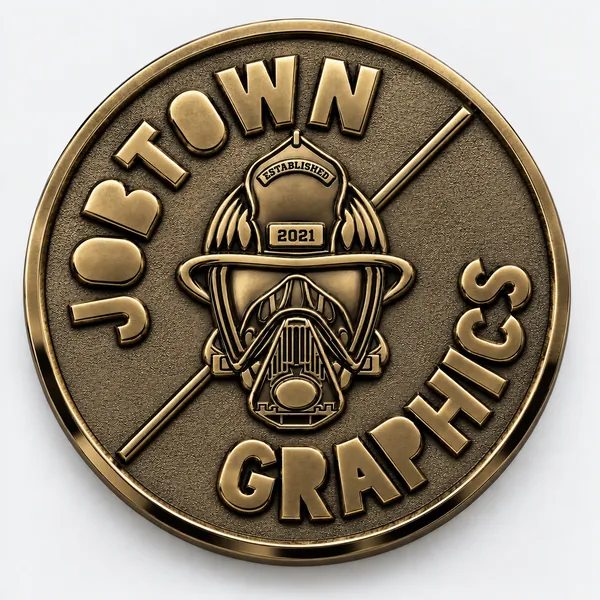 Challenge coin in antique brass finish