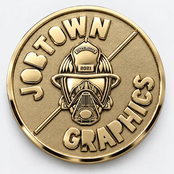 Challenge coin in polished brass finish