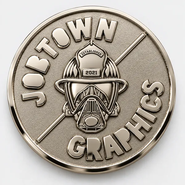 Challenge coin in polished nickel finish