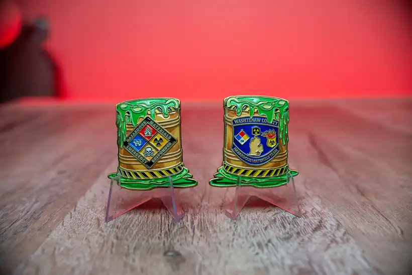 Custom challenge coins for a hazmat team