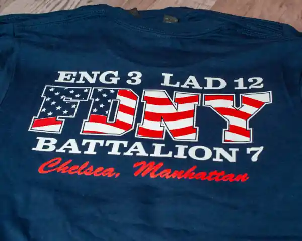 Custom printed FDNY Engine 3 Ladder 12 shirt