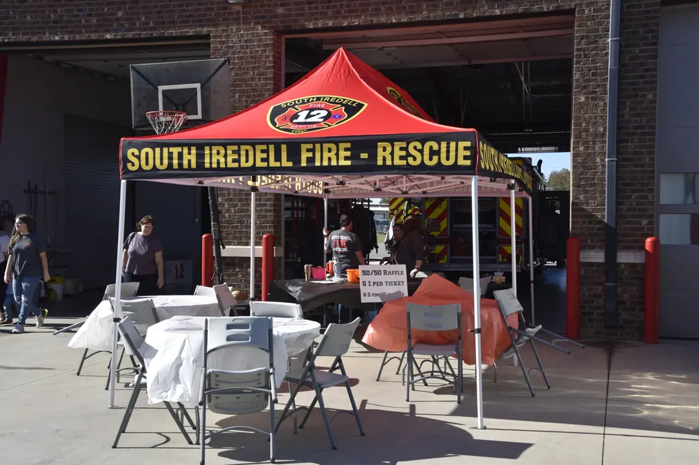 Custom printed 10x10 South Iredell Fire Rescue canopy tent