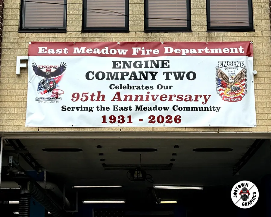 East Meadow Fire Department Engine Company 2 95th anniversary vinyl banner